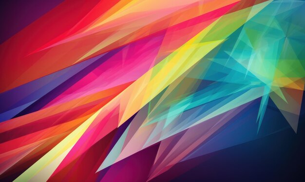 Photo abstract colorful color background or wallpaper with angles polygons triangles concave geometries