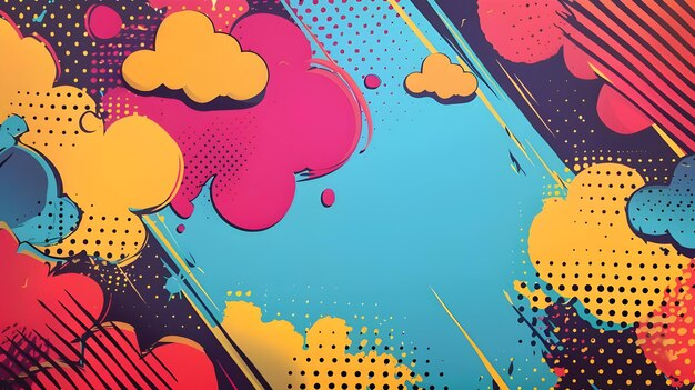 Photo abstract colorful comic panel background vector illustration