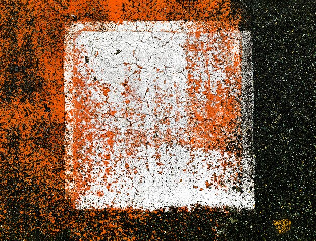 Abstract colorful composition on the asphalt