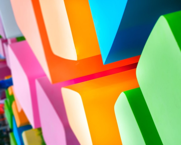 Abstract colorful cubes bokeh background