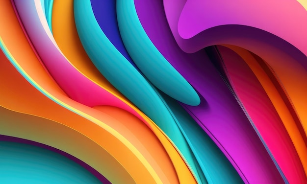 Abstract colorful curvy background wallpaper design