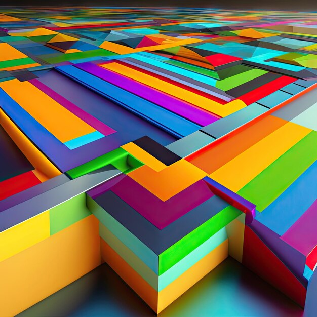 Abstract colorful dance floor in perspective