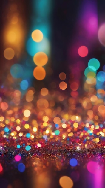 Abstract colorful defocused background with festive light bokeh
