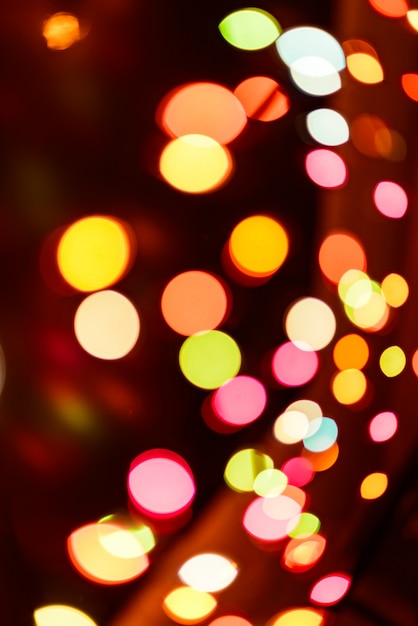 Abstract colorful defocused circular facula holiday bokeh