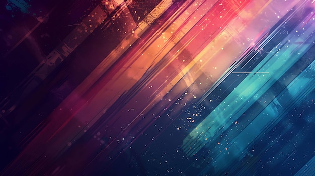 Photo abstract colorful diagonal lines and grunge texture background