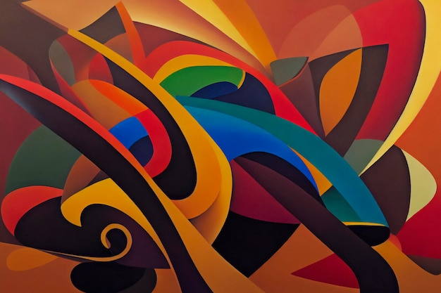 abstract colorful digital painting in the style of primitive abstraction for background ethnic motives of african tribes geometric forms 3d illustration