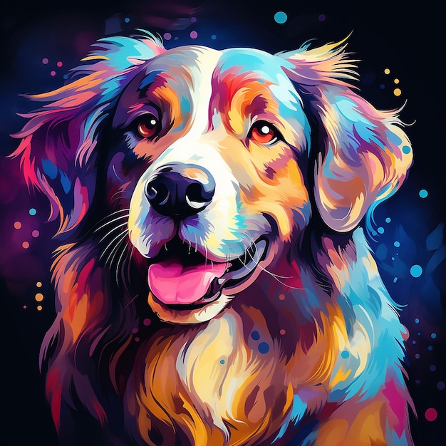 Abstract colorful dog background