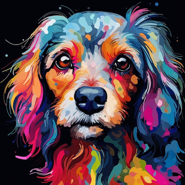 Abstract colorful dog background