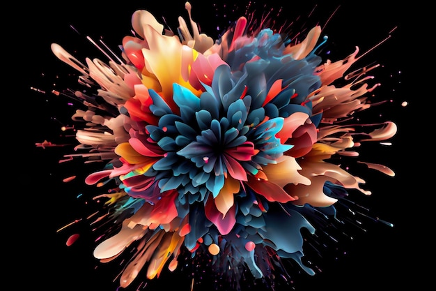 Abstract colorful explosion on black background