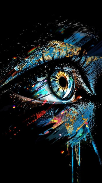 Abstract colorful eye art