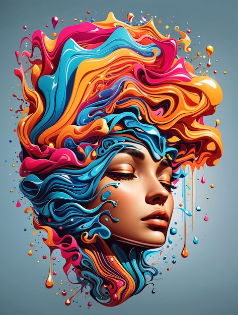 Abstract colorful female illustration