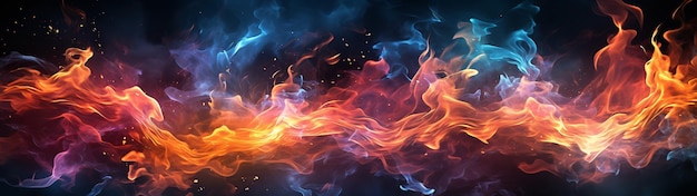 火のテクスチャと抽象的なカラフルな火の背景