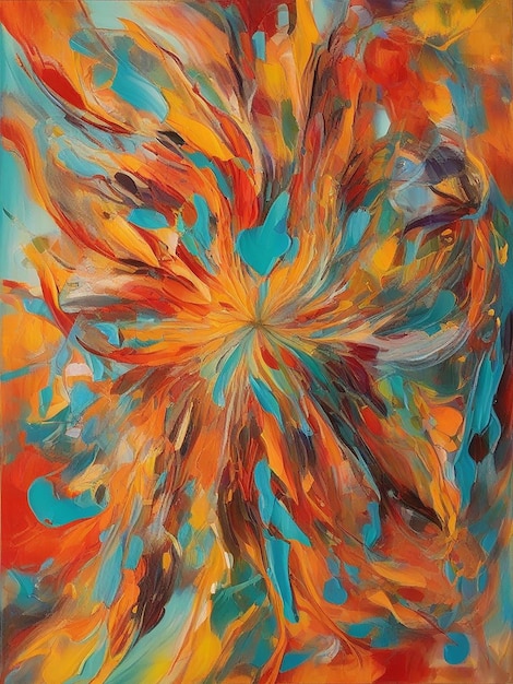 Photo abstract colorful floral oil painting style