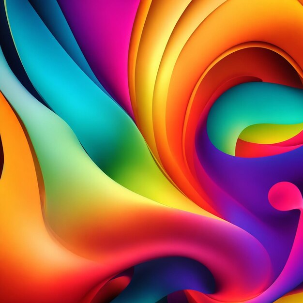 Abstract colorful flow shapes background Ai generated