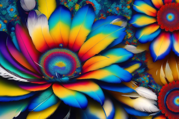 An abstract colorful flower background abstract floral symphony generative ai