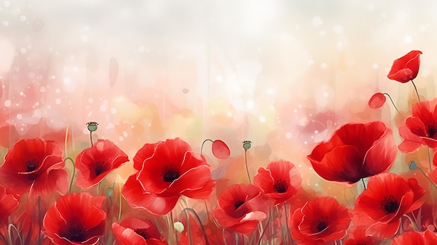 abstract colorful flowers and poppies background