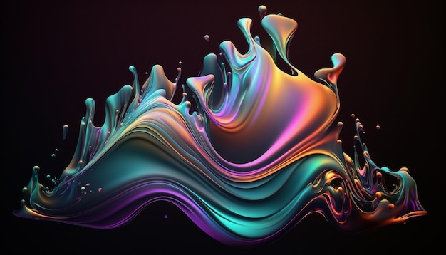 abstract colorful and fluid design dynamic movement generative ai