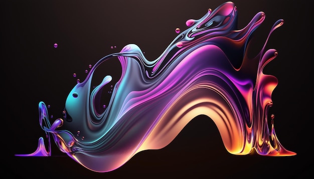 Abstract colorful and fluid design dynamic movement Generative AI