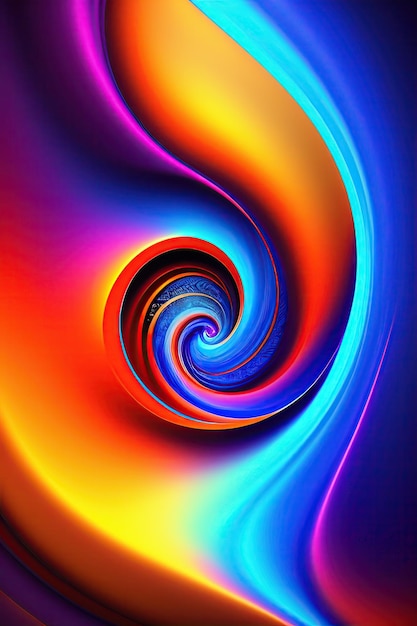 Abstract colorful fractal background with fantastic swirl Amazing blue light effect