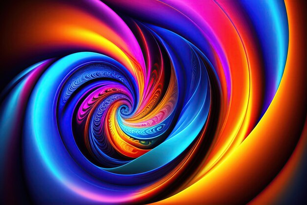 Photo abstract colorful fractal background with fantastic swirl amazing blue light effect