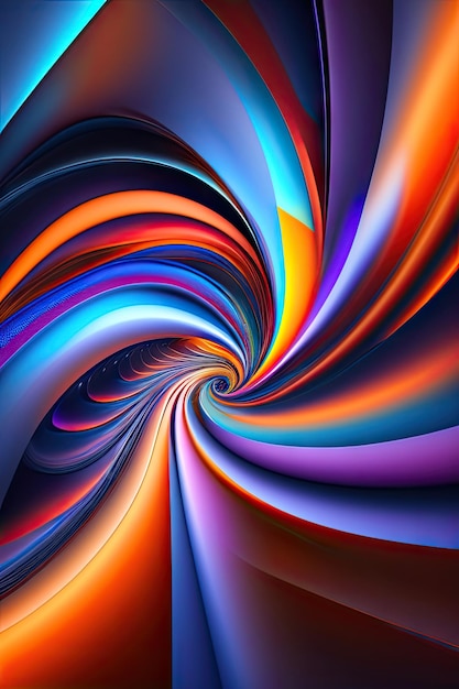 Abstract colorful fractal background with fantastic swirl amazing blue and orange light effect