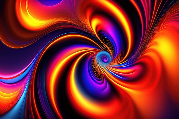 Abstract colorful fractal background with fantastic swirl Amazing light effect Festive wallpaper