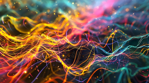 Abstract colorful futuristic waves background Digital sound visualization concept