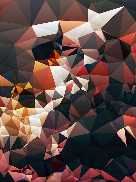 Abstract Colorful Geometric Art Low Poly Artwork