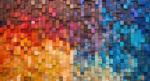 Photo abstract colorful geometric cubes background