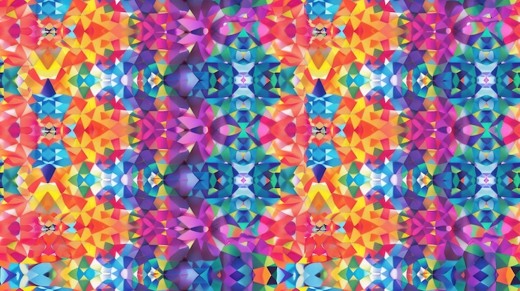 Photo abstract colorful geometric pattern with repeating shapes