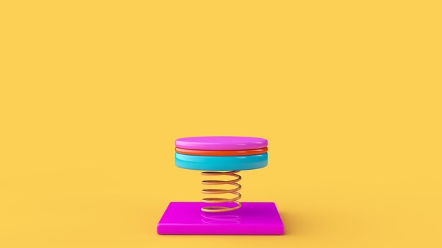 Abstract colorful geometric podium. 3d rendering