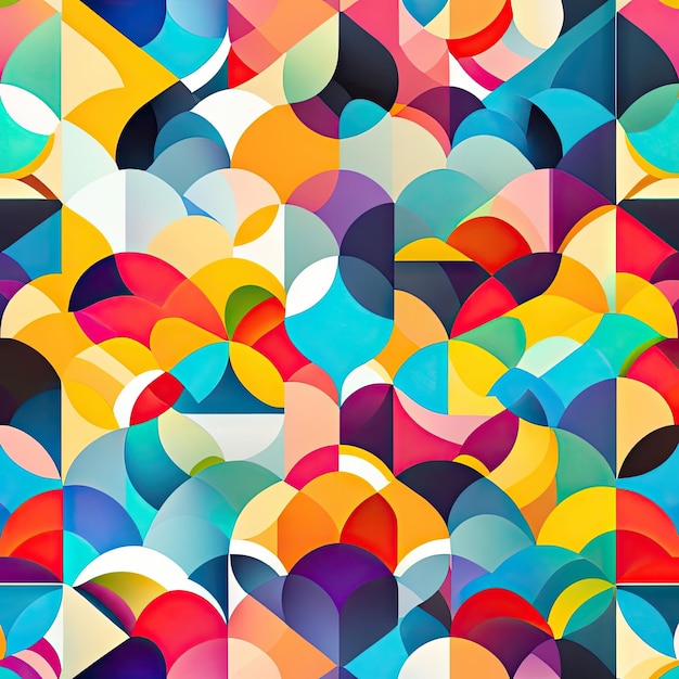 Abstract colorful geometric seamless pattern modern design