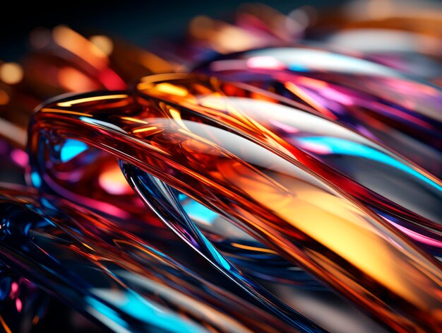 Abstract colorful glass wave background Generative AI