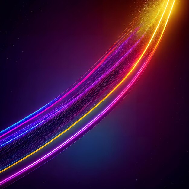 Abstract colorful glowing line generative art by AI