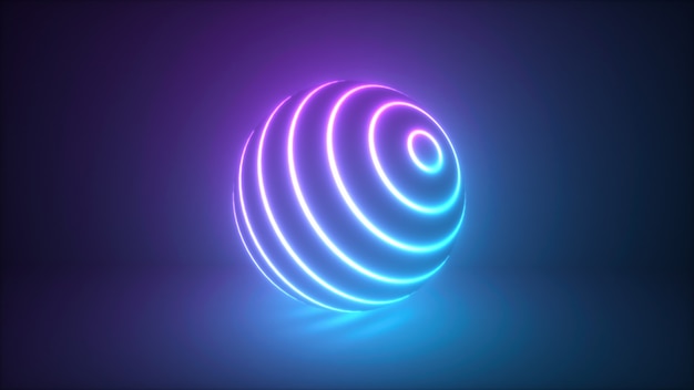Photo abstract colorful glowing neon sphere