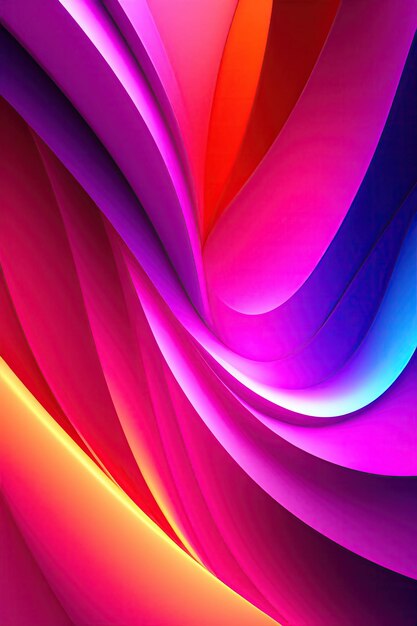 Abstract colorful glowing pink fractal shapes Digital fractal art 3d rendering