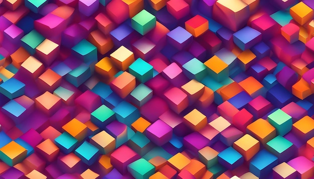 Abstract colorful gradient cubes Seamless background pattern