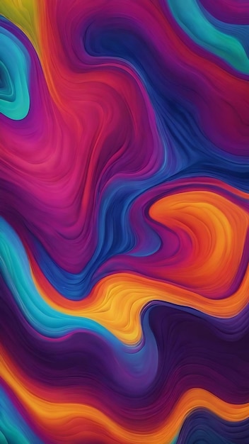 Abstract colorful gradient fluid grow in the dark illustration