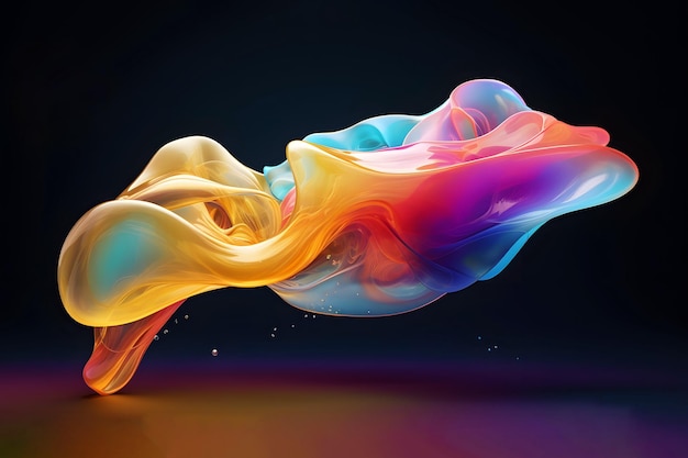 사진 추상적인 다채로운 그라디엔트 반투명한 파동 배경