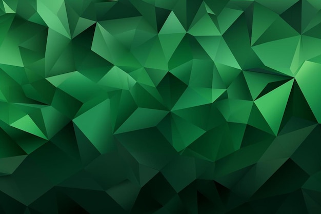 Photo abstract colorful green shiny polygonal background