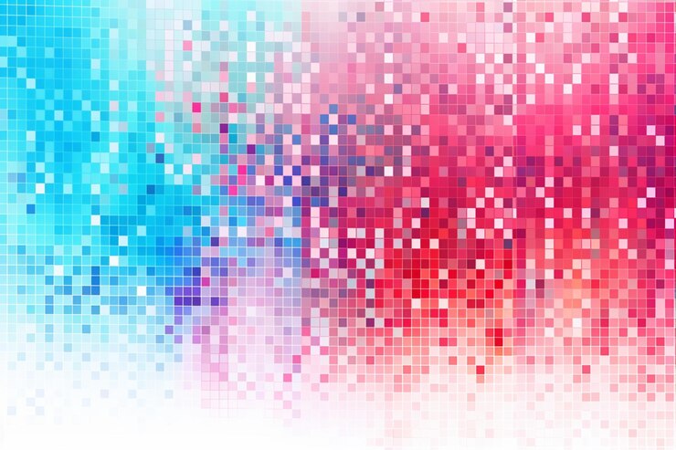 Photo abstract colorful grid with a pixelated look with copy space
