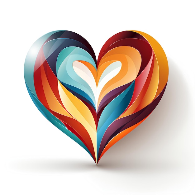 Abstract colorful heart shape design