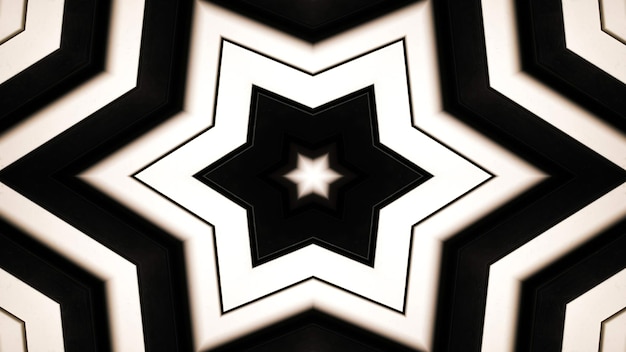 Абстрактный красочный гипнотический симметричный узор Орнаментальный декоративный калейдоскоп Движение Геометрический круг и формы звезды