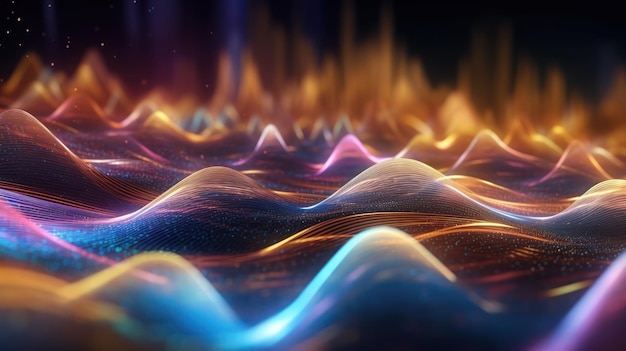 Abstract colorful illustration sound wave 4k wallpaper