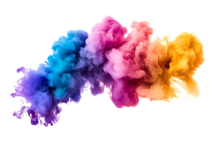 Photo abstract colorful ink cloud
