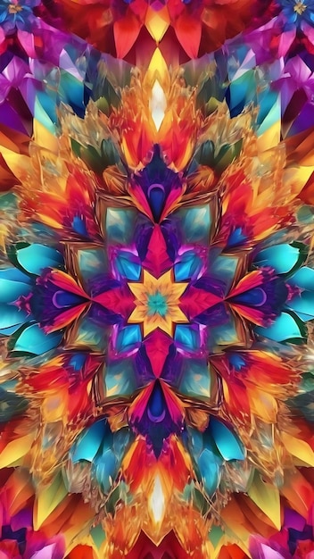 Abstract colorful kaleidoscope background photo