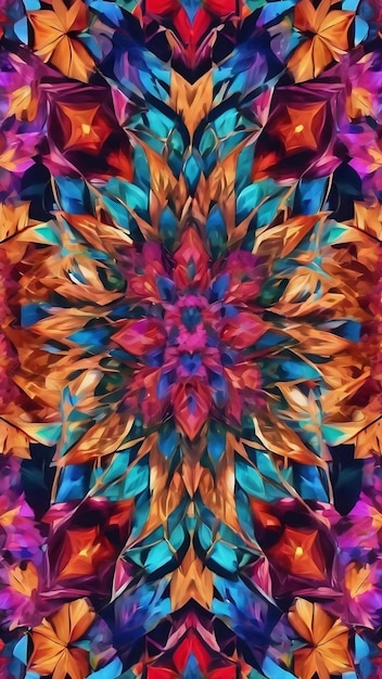 Abstract colorful kaleidoscope background photo