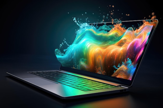 abstract colorful laptop