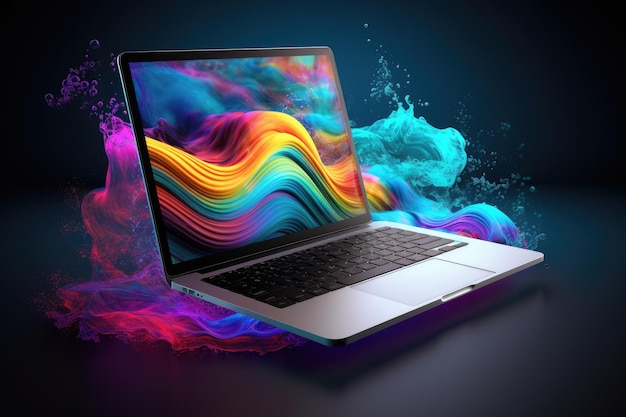 abstract colorful laptop