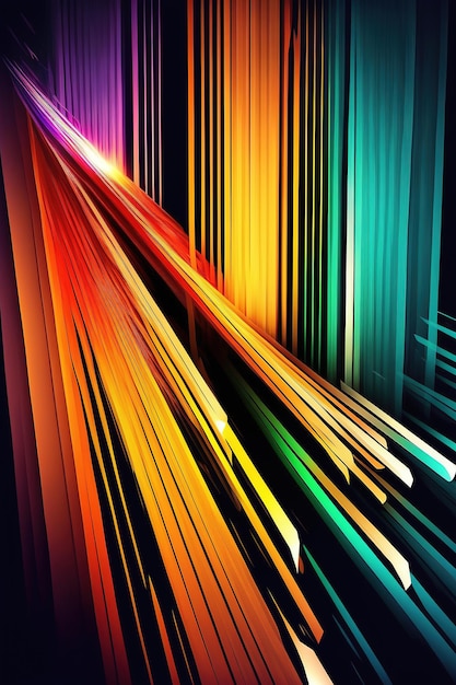 Photo abstract colorful lines background with depth and vibrant colors